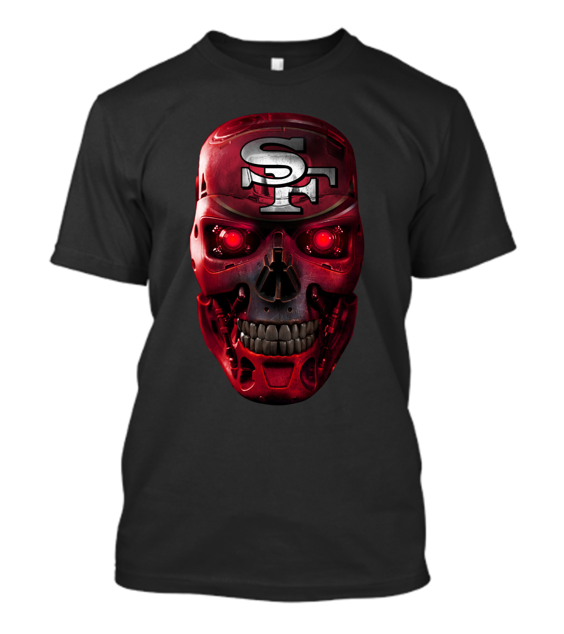SF Skull 49ers Red Terminator Face T-Shirt