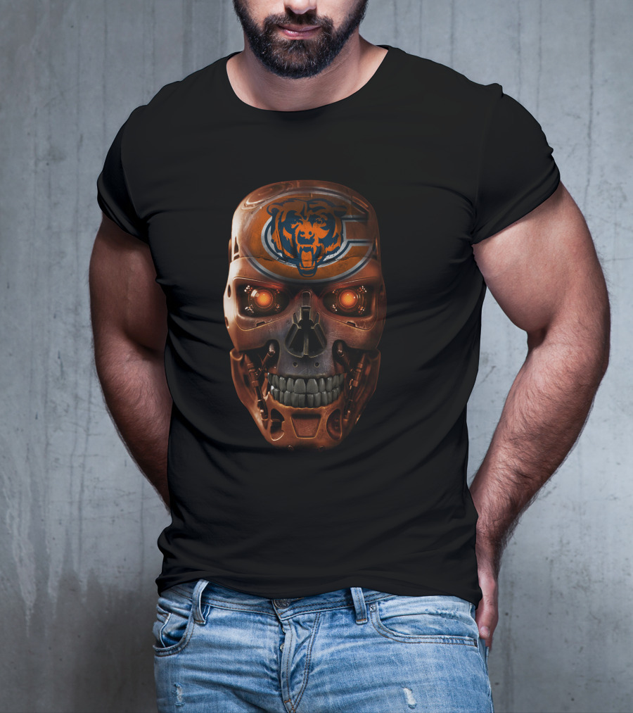 Chicago Bears Skull Terminator T-Shirt