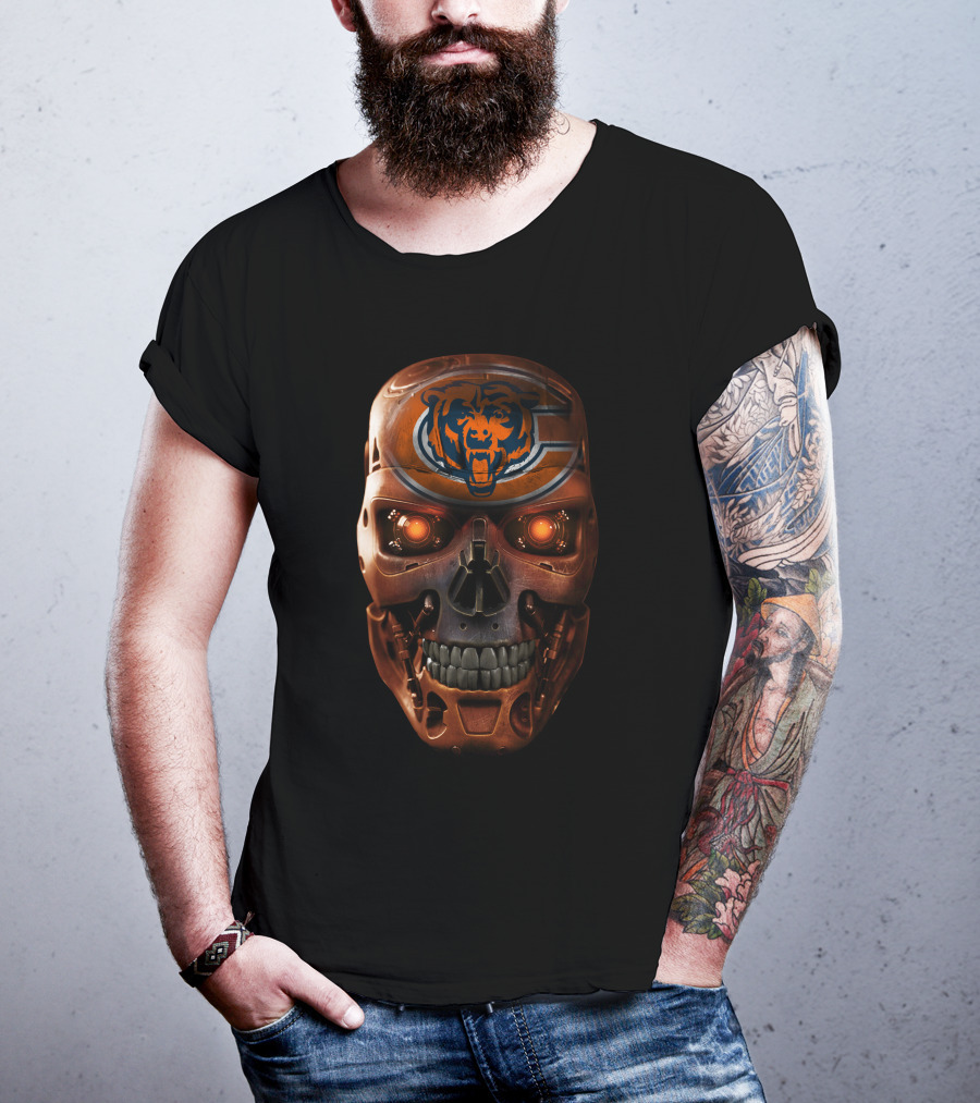 Chicago Bears Skull Terminator T-Shirt