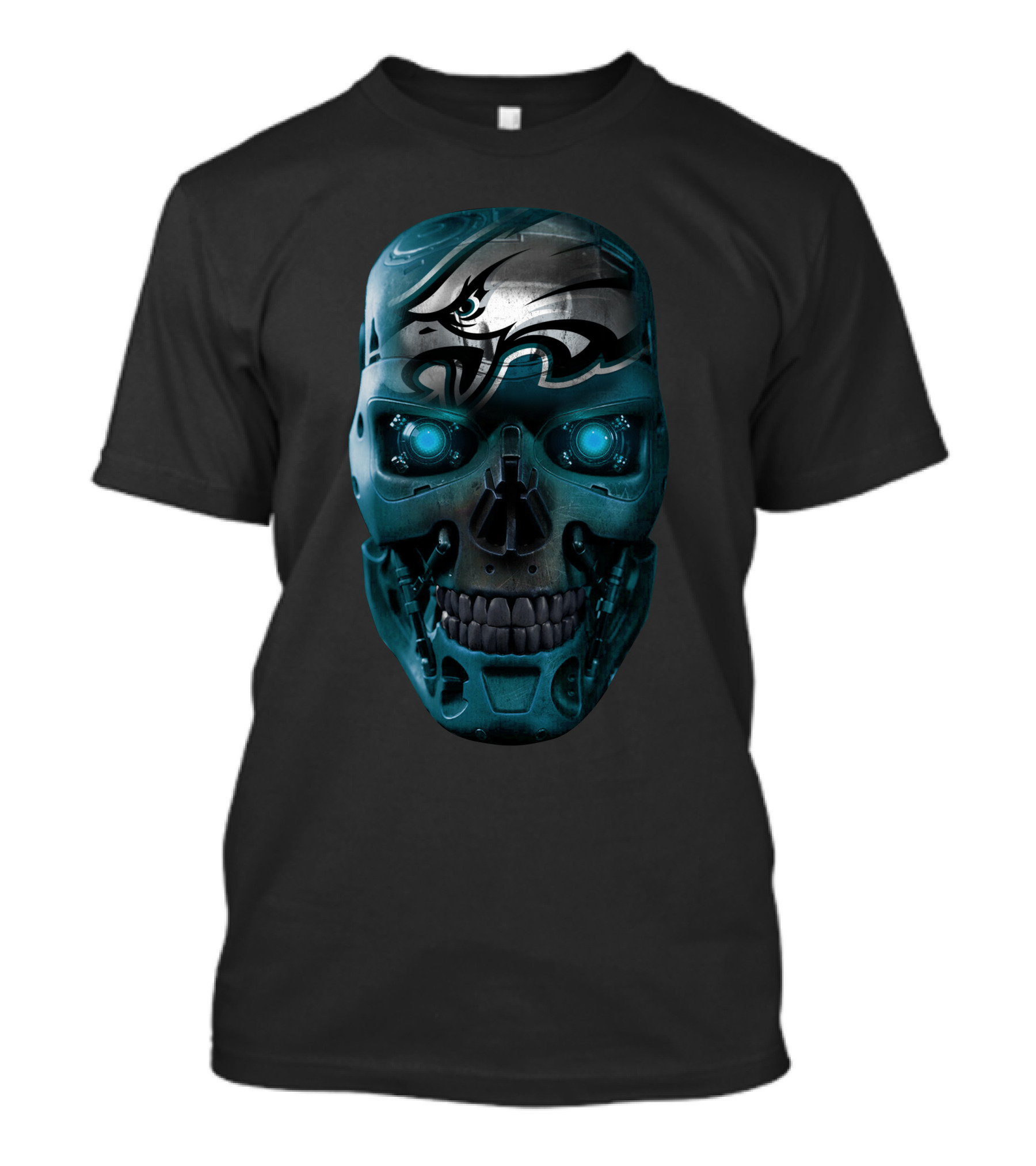 Skull Eagles Cyborg Metallic Glow T-Shirt