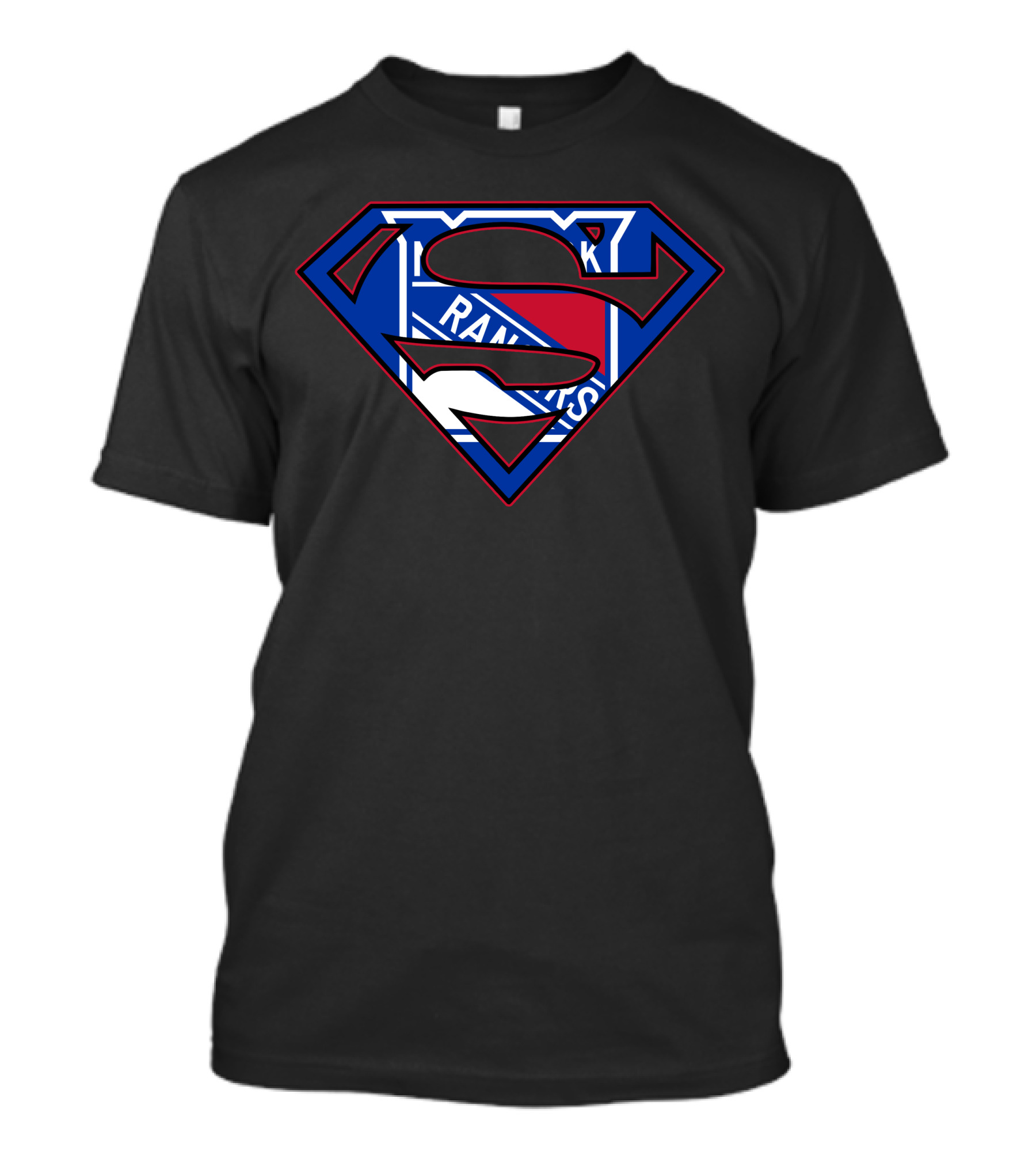 Super Man Rangers Nhl Team Logo Fusion T-Shirt
