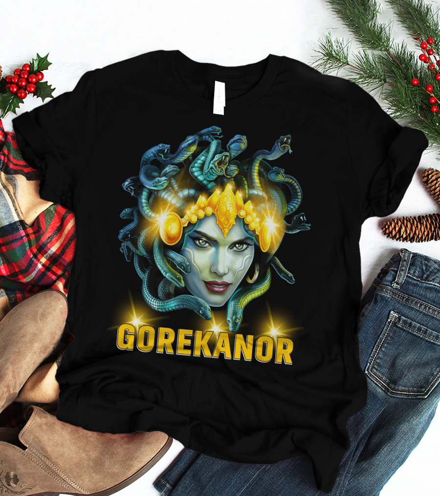 Gorekanor Medusa Snakes Mythical Crown Glamour T-Shirt