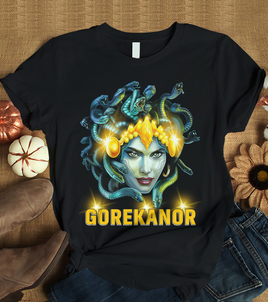 Gorekanor Medusa Snakes Mythical Crown Glamour T-Shirt