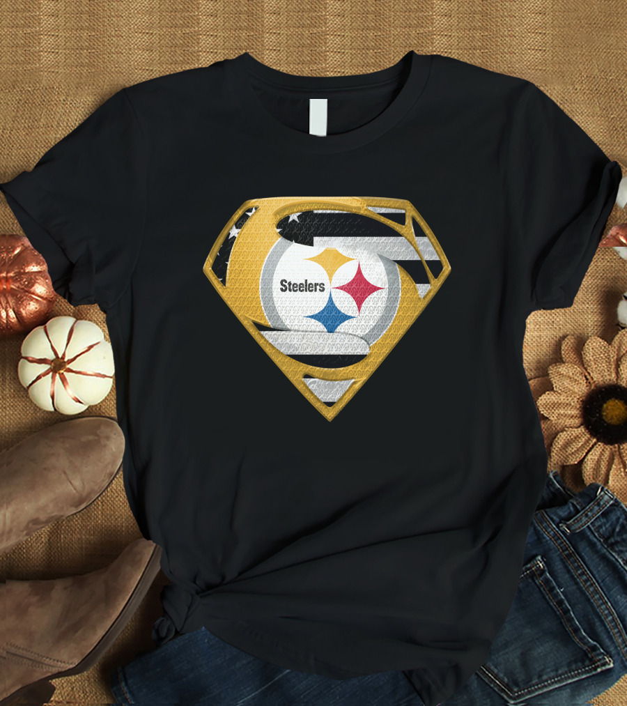 Steelers Superman Logo Shield Emblem Steelers Crest T-Shirt
