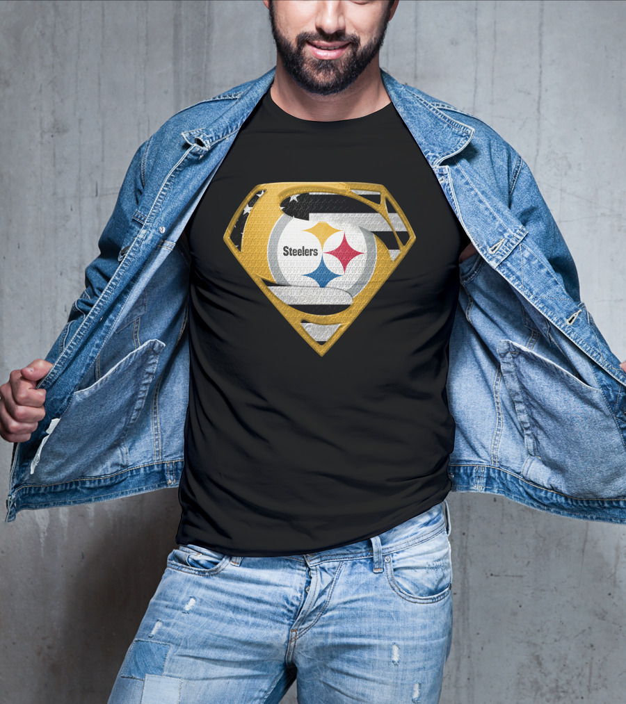 Steelers Superman Logo Shield Emblem Steelers Crest T-Shirt