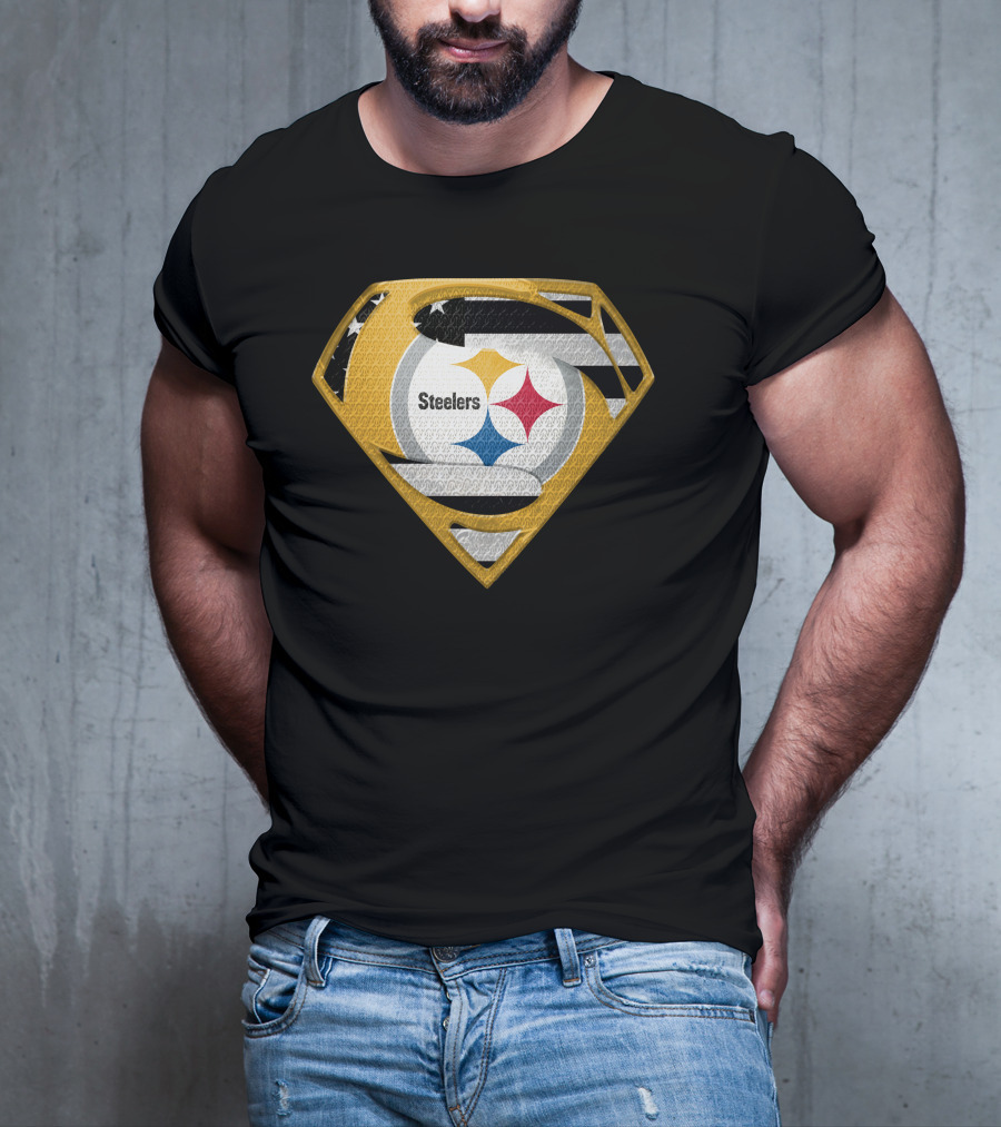 Steelers Superman Logo Shield Emblem Steelers Crest T-Shirt