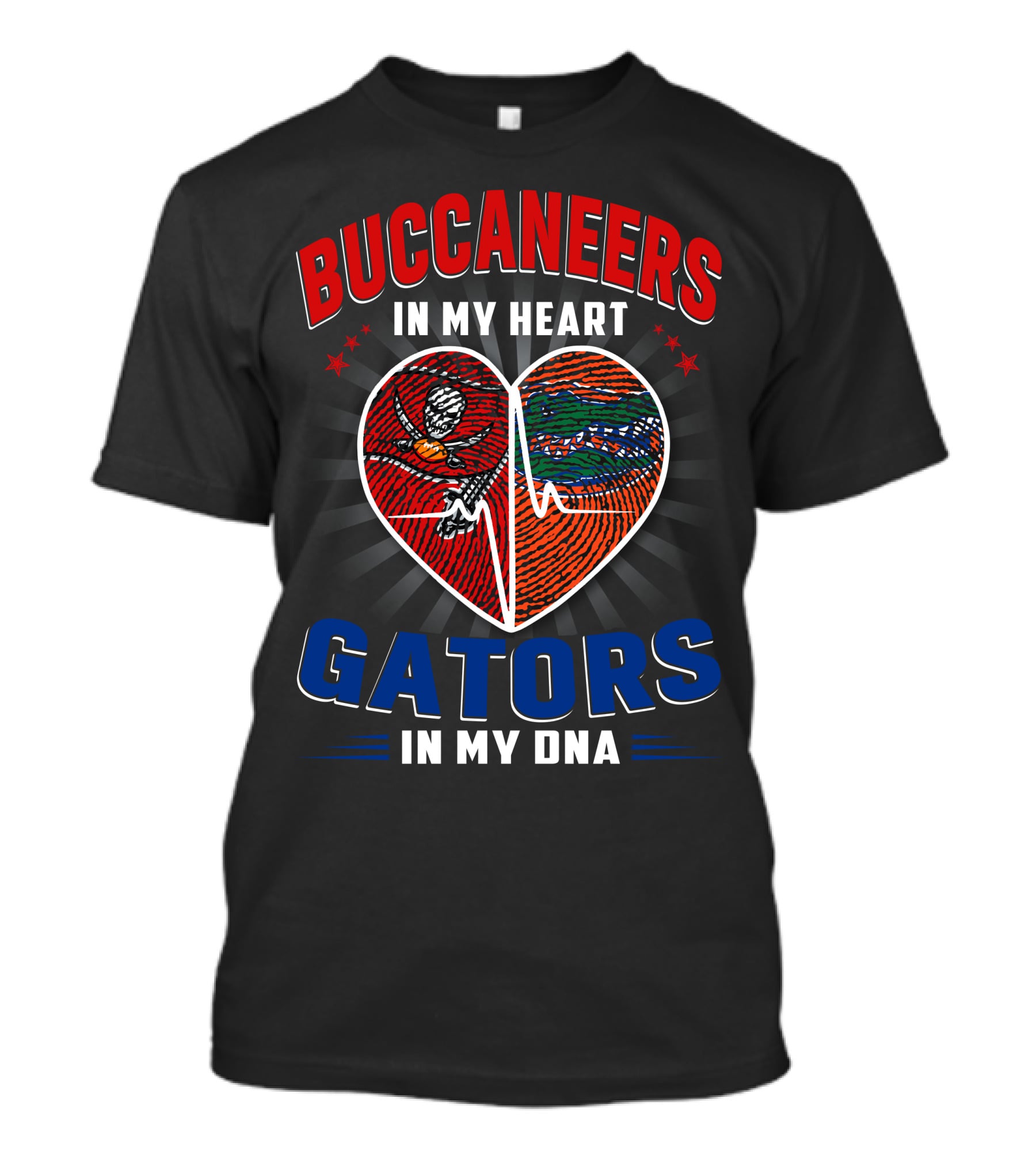 Buccaneers In My Heart Gators In My DNA Football Florida Passion T-Shirt