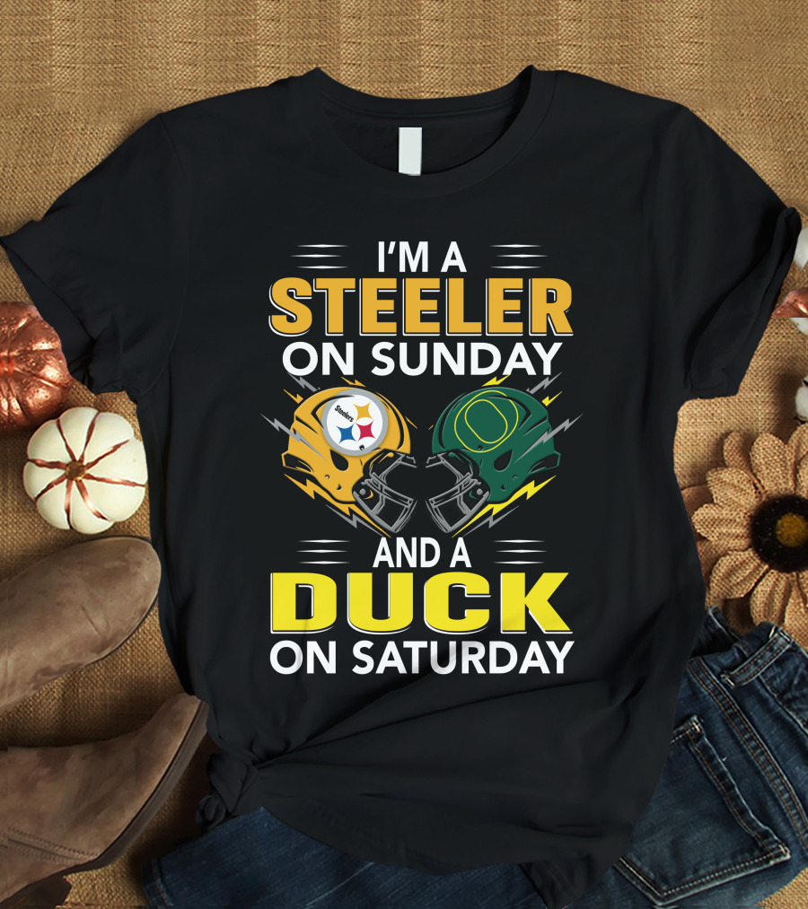 I'm A Steeler On Sunday And A Duck On Saturday Football Helmets T-Shirt
