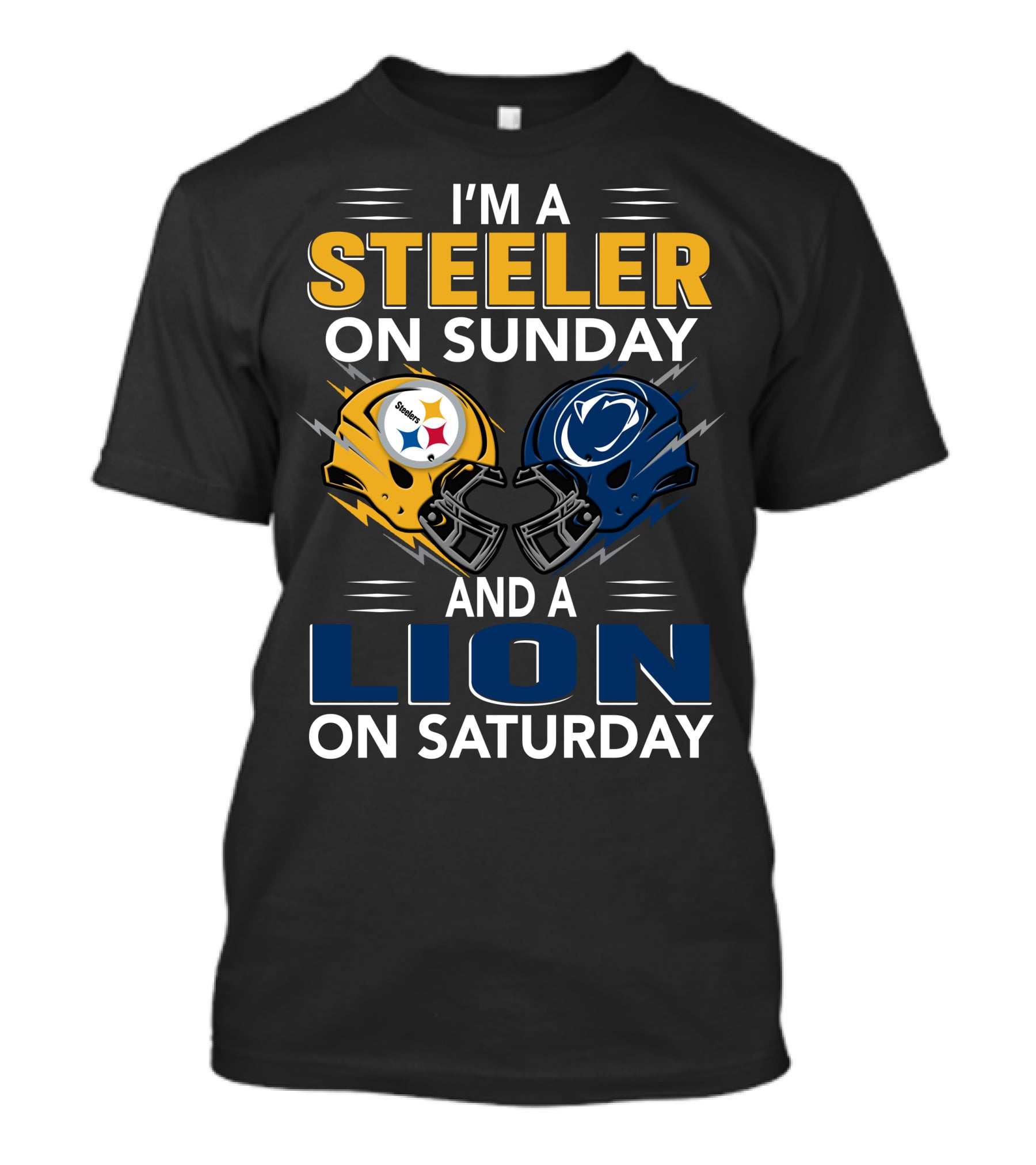 Steeler On Sunday Lion On Saturday Football Helmets T-Shirt