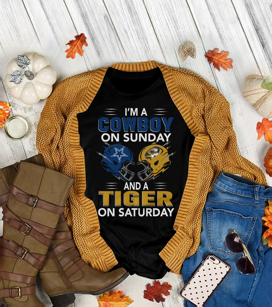 I'm A Cowboy On Sunday And A Tiger On Saturday T-Shirt