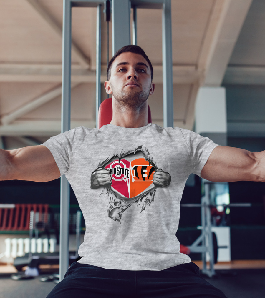Ohio State Buckeyes Cincinnati Bengals Heart T-Shirt