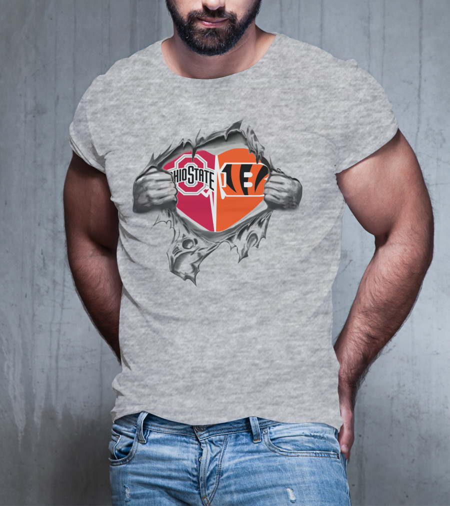 Ohio State Buckeyes Cincinnati Bengals Heart T-Shirt