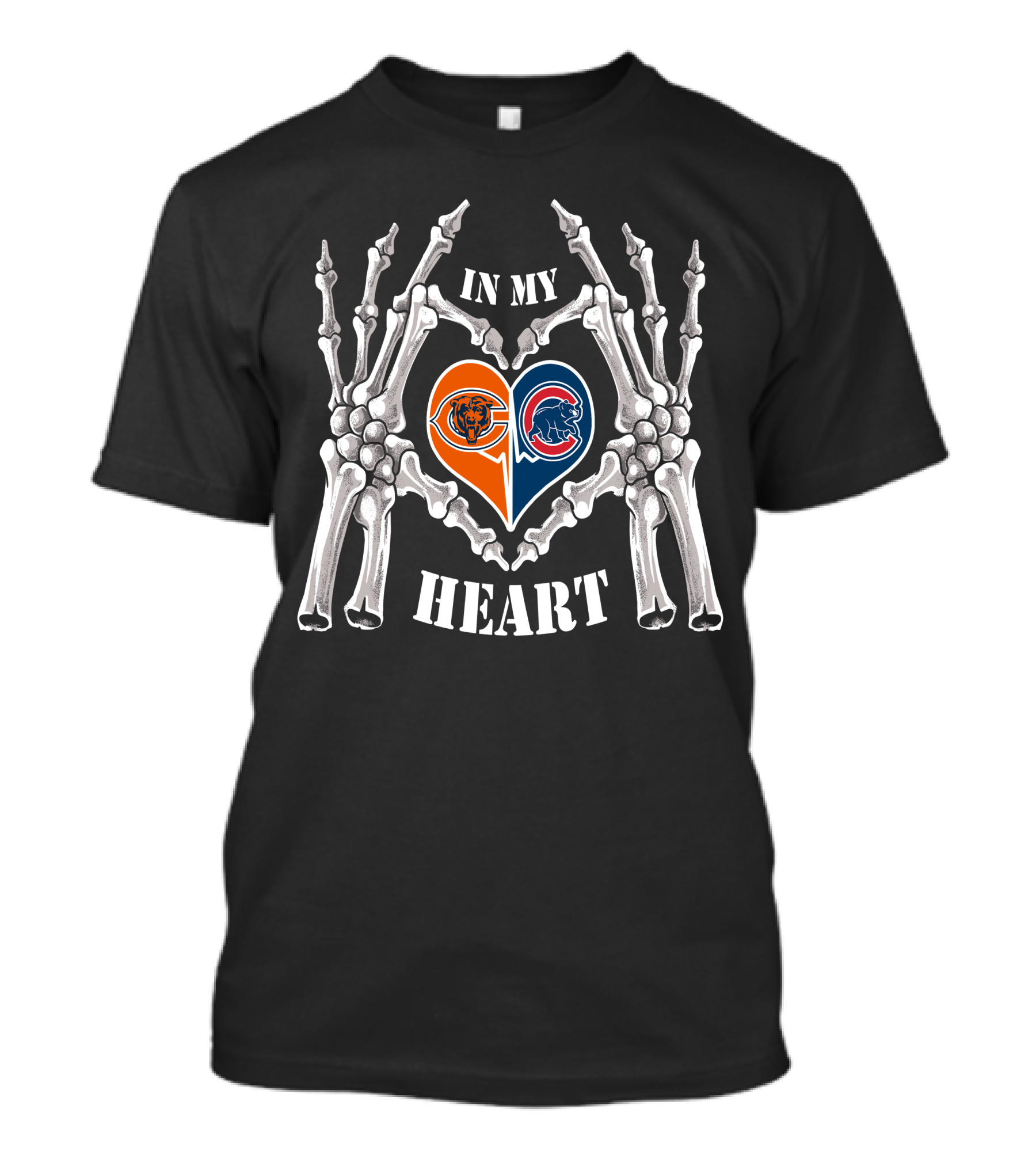 In My Heart Bears Cubs Skeleton Hands T-Shirt