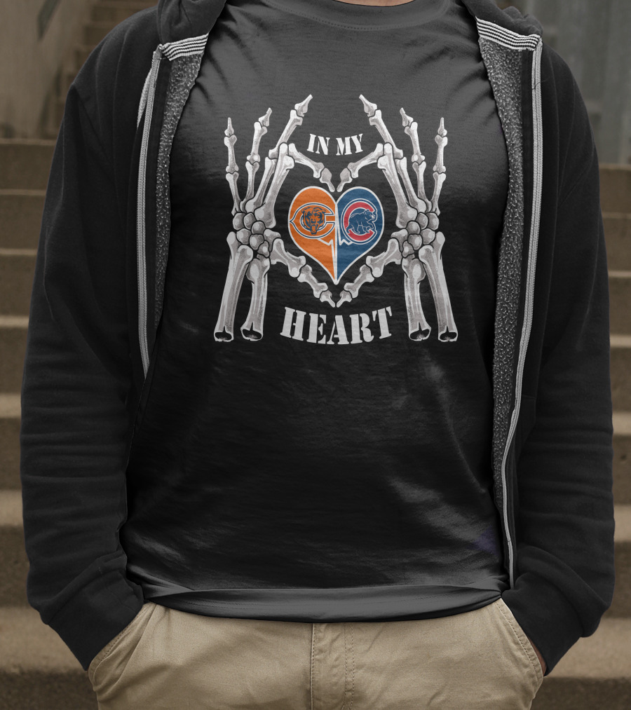 In My Heart Bears Cubs Skeleton Hands T-Shirt