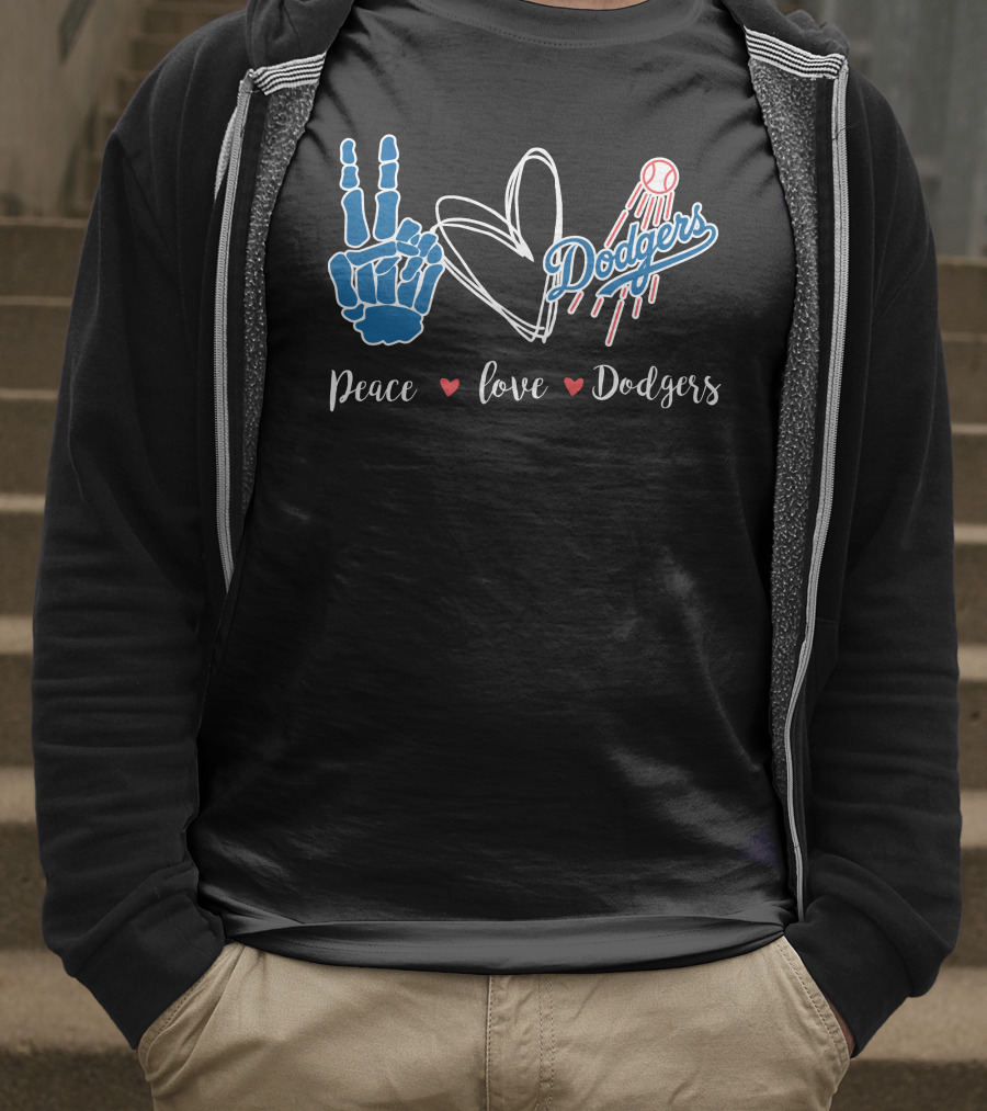 Peace Love Dodgers Dodgers T-Shirt