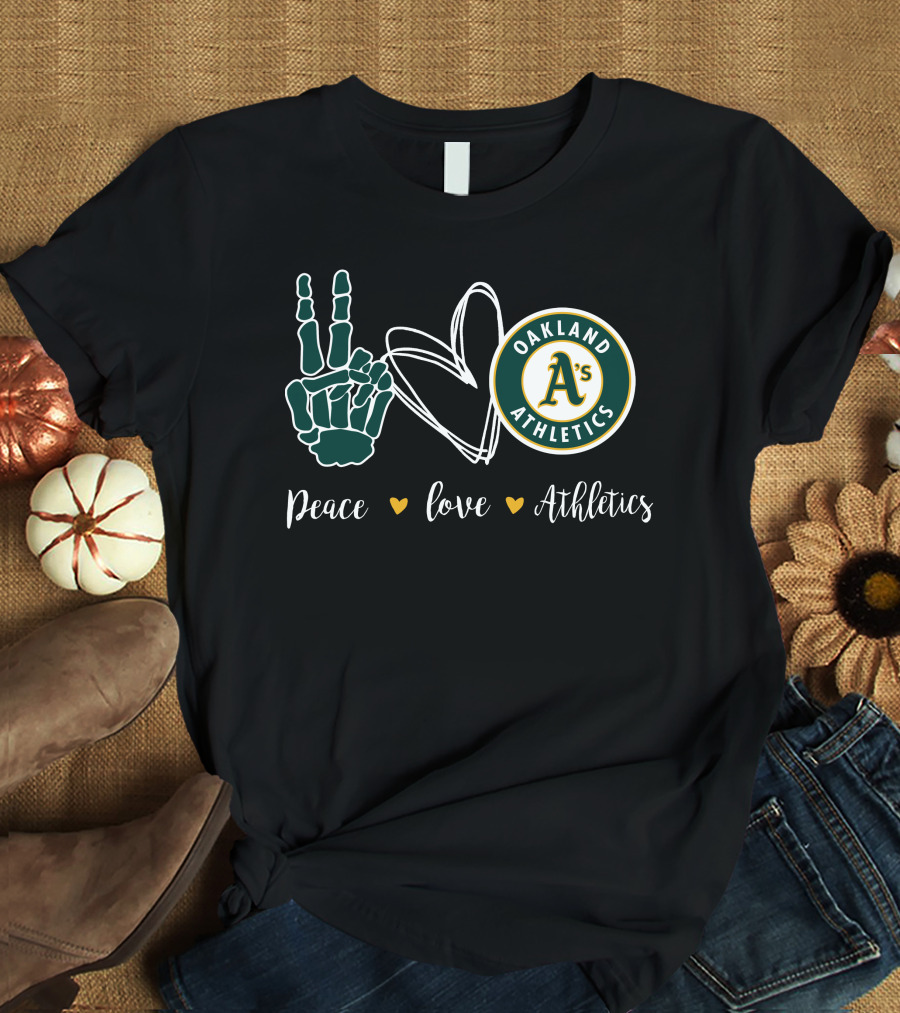 Peace Love Oakland Athletics T-Shirt