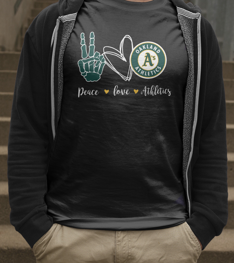 Peace Love Oakland Athletics T-Shirt