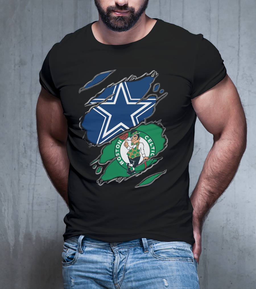 Dallas Cowboys And Boston Celtics Sports Fans Unite T-Shirt