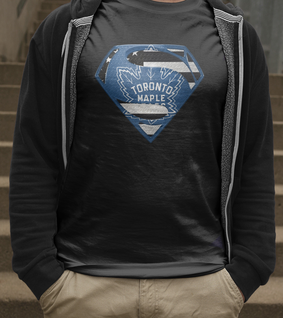 Toronto Maple Leafs Superman Logo Hybrid T-Shirt