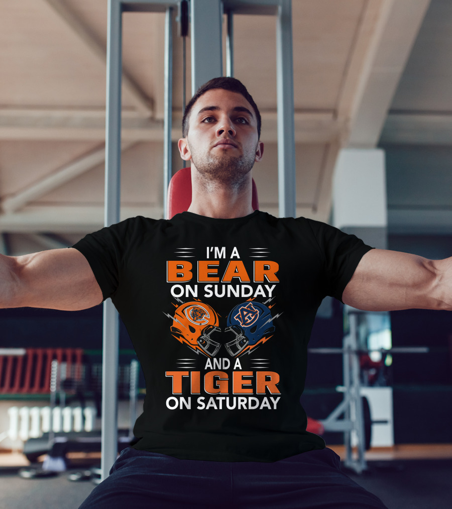 I'm A Bear On Sunday And A Tiger On Saturday Football Pride T-Shirt