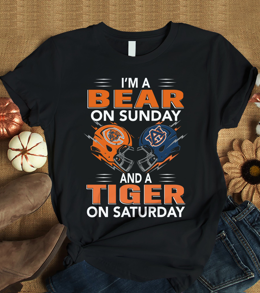 I'm A Bear On Sunday And A Tiger On Saturday Football Pride T-Shirt