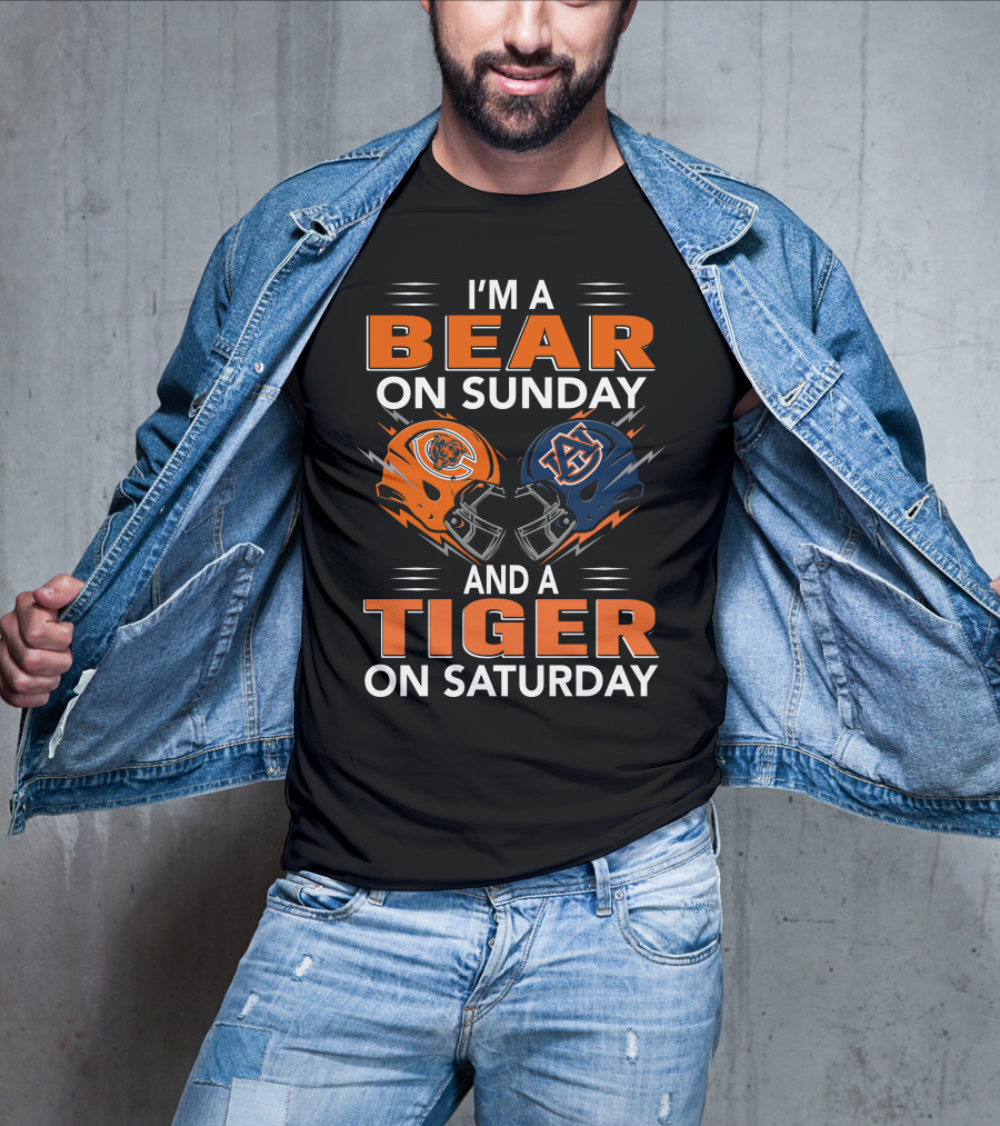 I'm A Bear On Sunday And A Tiger On Saturday Football Pride T-Shirt