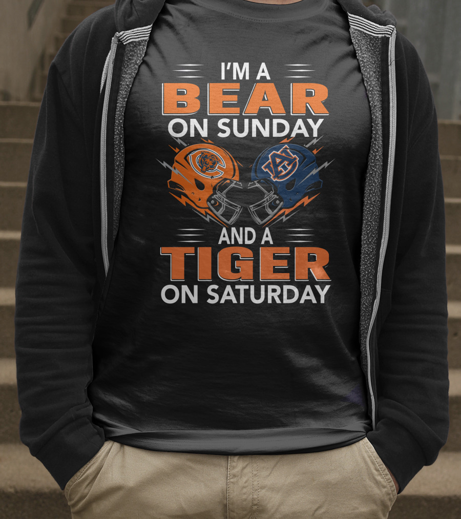 I'm A Bear On Sunday And A Tiger On Saturday Football Pride T-Shirt