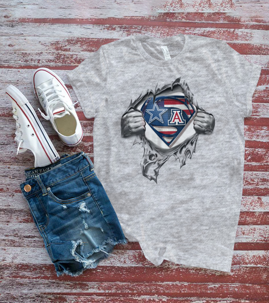 Dallas Cowboys Arizona Wildcats Logo Superman Shield T-Shirt