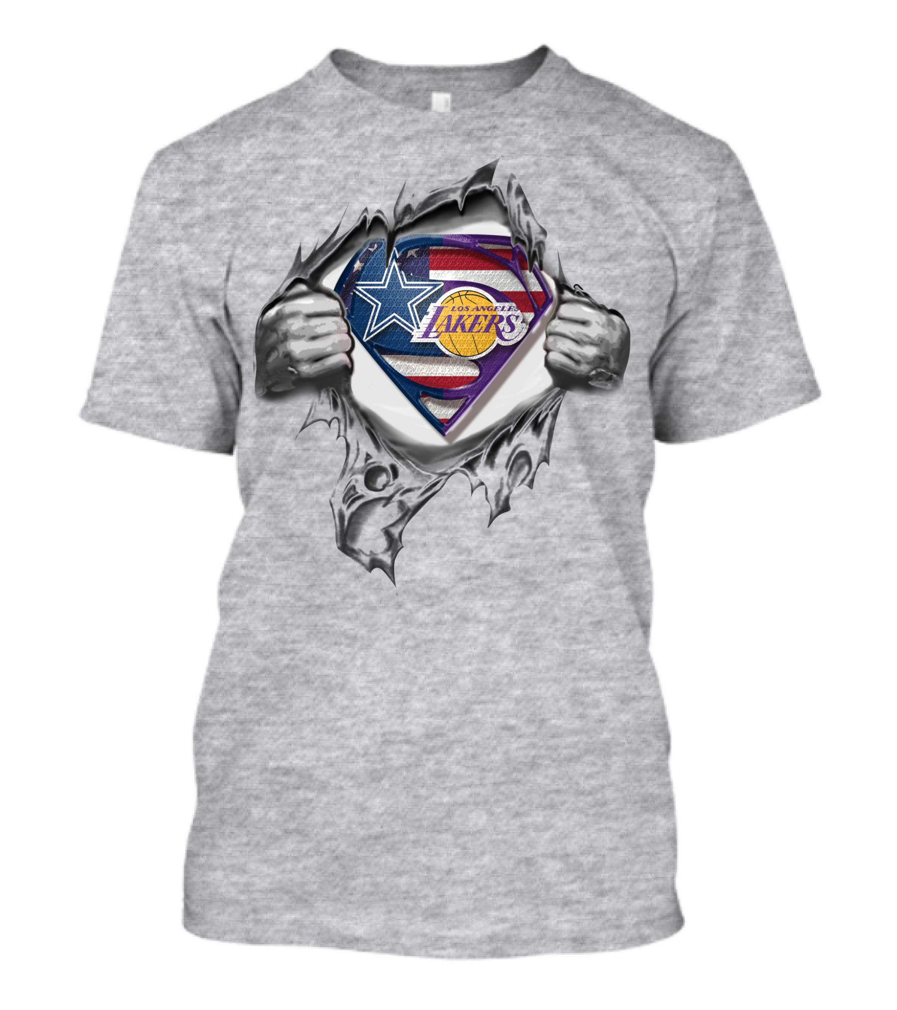 Dallas Cowboys Los Angeles Lakers Superman Logo Heroes T-Shirt