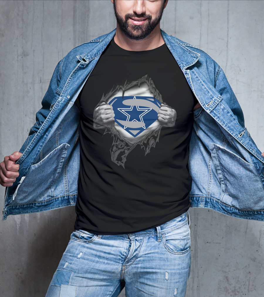 COWBOYS Superman Star Logo Rip T-Shirt
