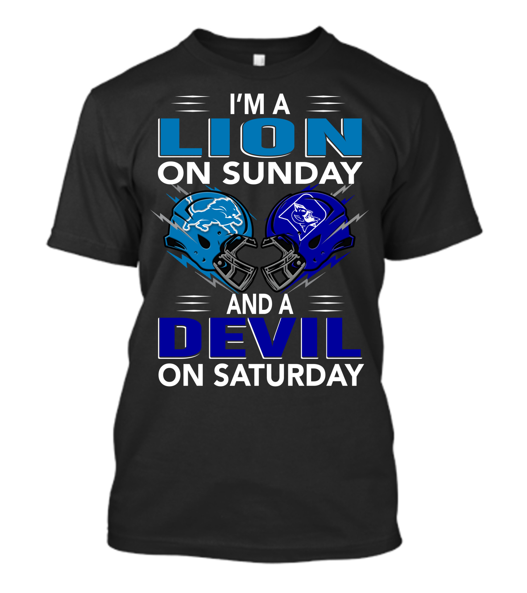 I'm A Lion On Sunday And A Devil On Saturday Football Helmets T-Shirt