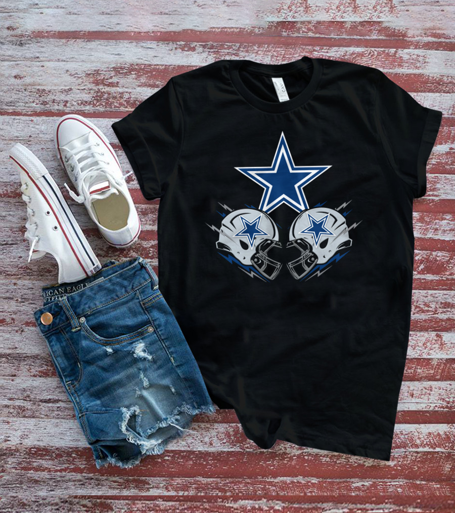Dallas Cowboys Star Logo Helmets Clash T-Shirt