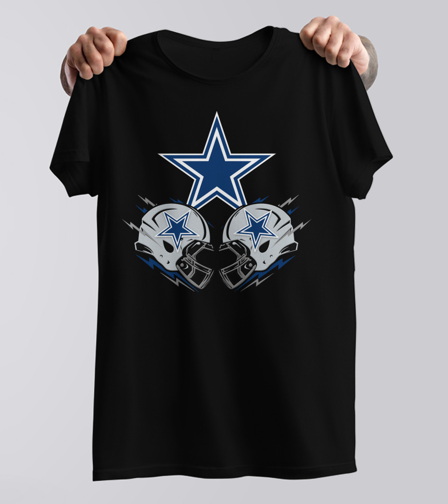 Dallas Cowboys Star Logo Helmets Clash T-Shirt