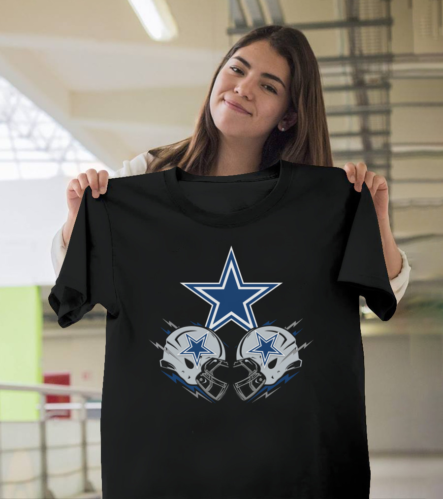 Dallas Cowboys Star Logo Helmets Clash T-Shirt