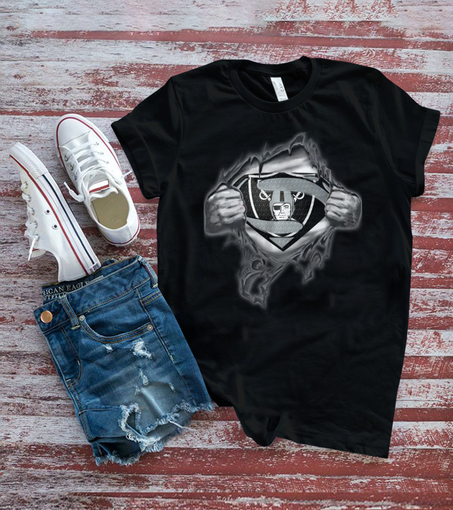 Raiders Logo Superman Shield Transformation T-Shirt