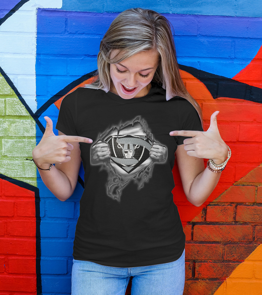 Raiders Logo Superman Shield Transformation T-Shirt