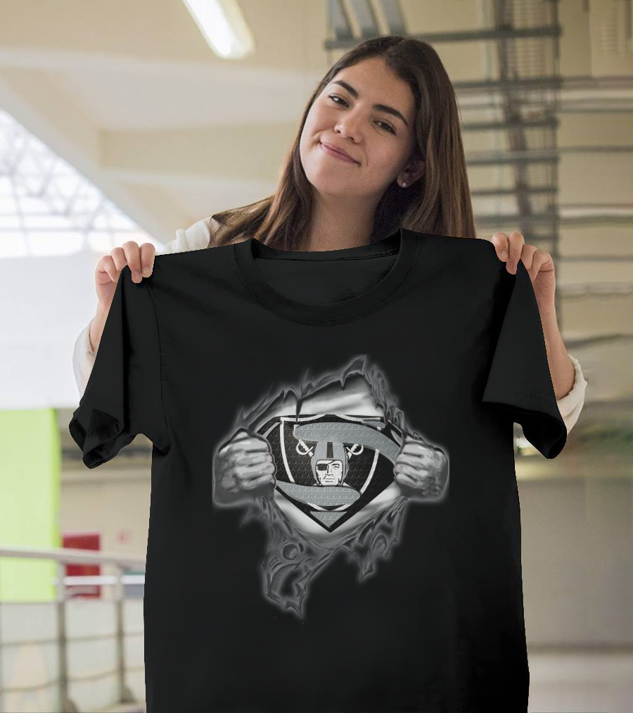 Raiders Logo Superman Shield Transformation T-Shirt