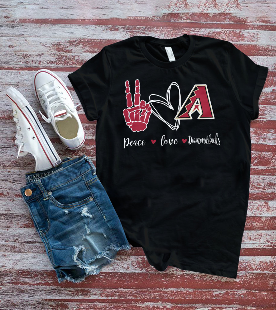 Peace Love Arizona Diamondbacks T-Shirt