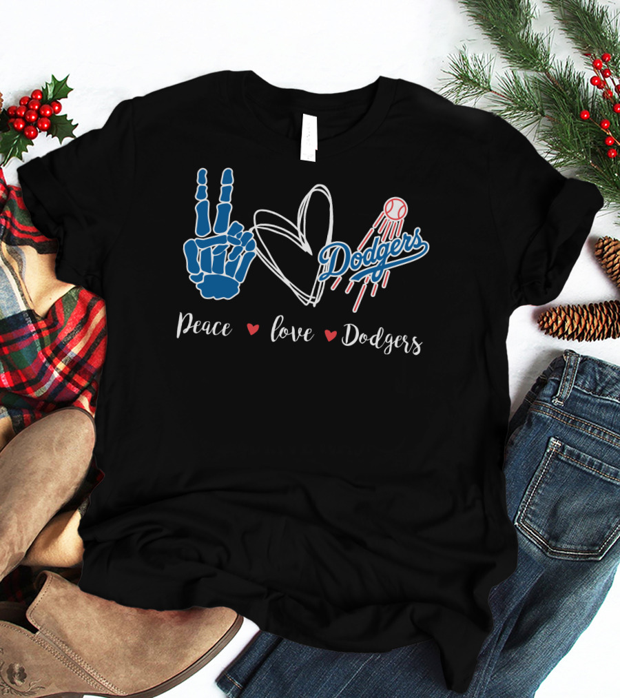 Peace Love Dodgers T-Shirt
