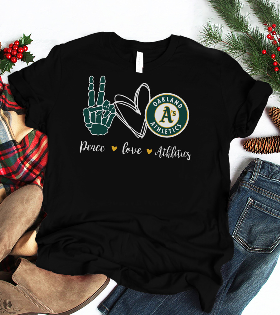 Peace Love Oakland Athletics T-Shirt