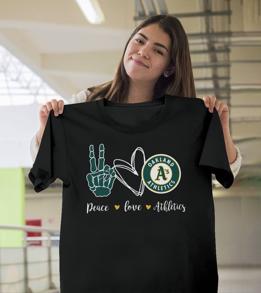 Peace Love Oakland Athletics T-Shirt