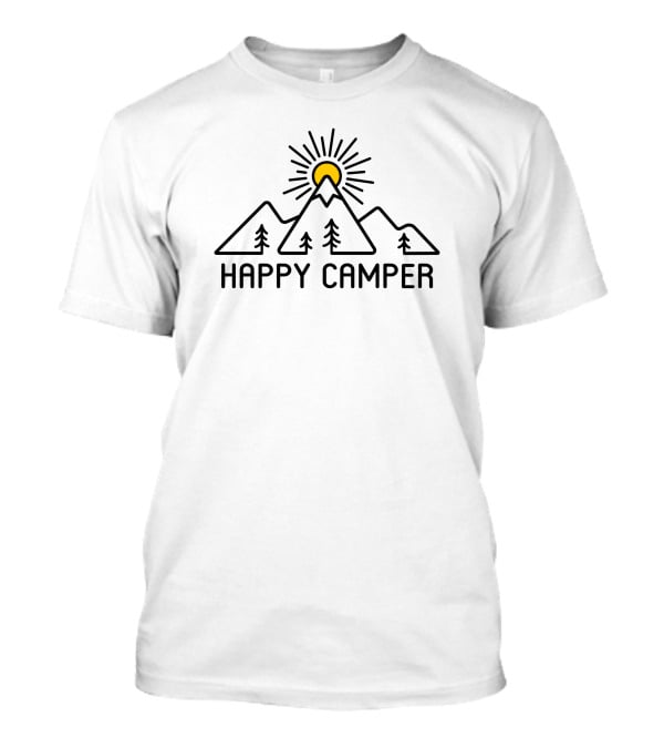 Happy Camper Mountain Sun Nature Adventure T-Shirt
