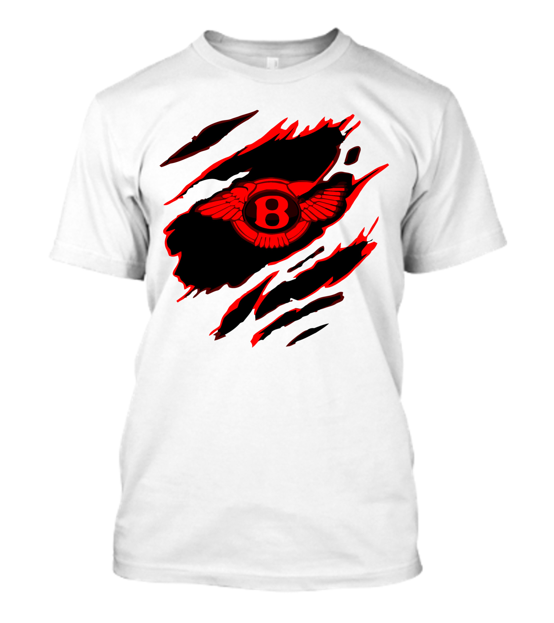 Bentley Red Winged Logo With Claw Marks T-Shirt