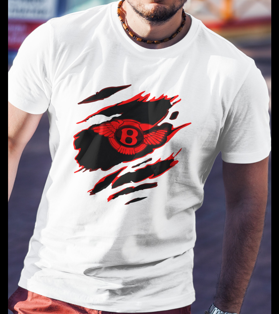 Bentley Red Winged Logo With Claw Marks T-Shirt