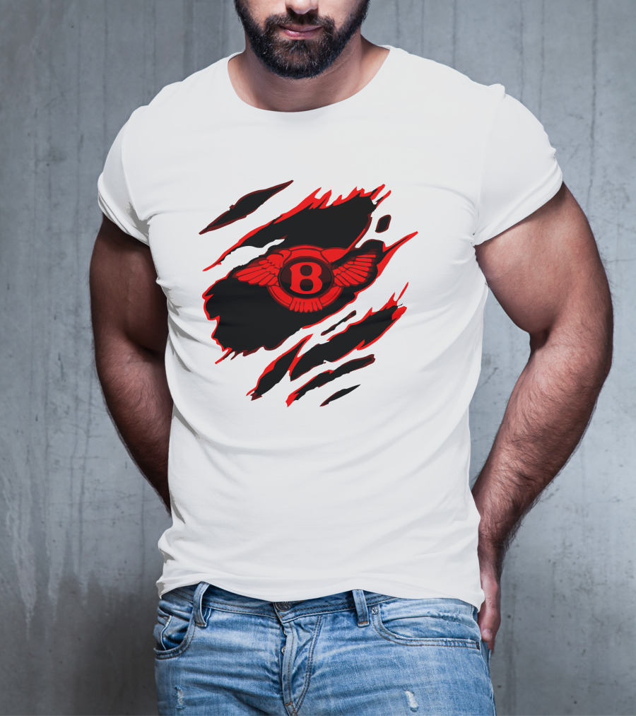 Bentley Red Winged Logo With Claw Marks T-Shirt