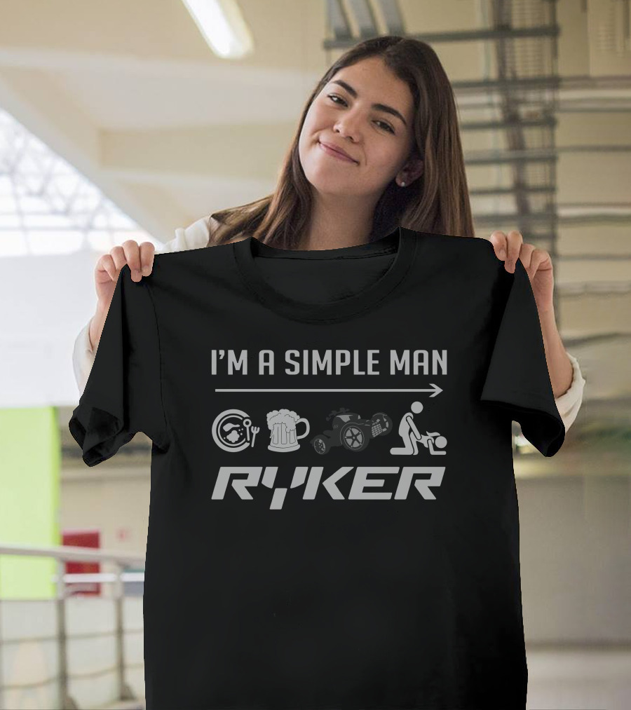 I'M A SIMPLE MAN RYKER Beer Food Car Man Lawn Mower T-Shirt