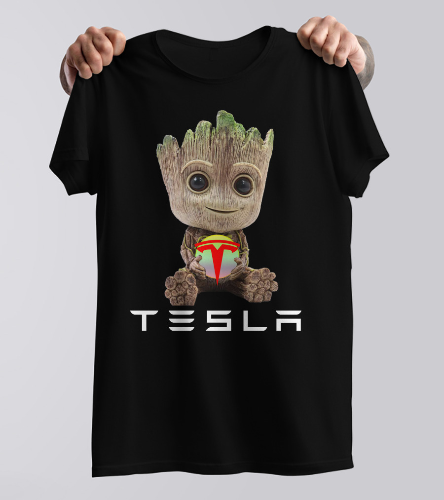 TESLA Groot Holding Logo Balls T-Shirt