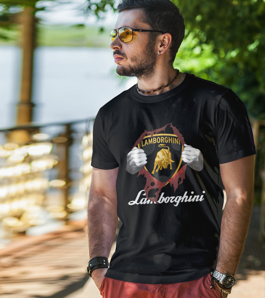 Lamborghini Bull Logo Tear Effect T-Shirt