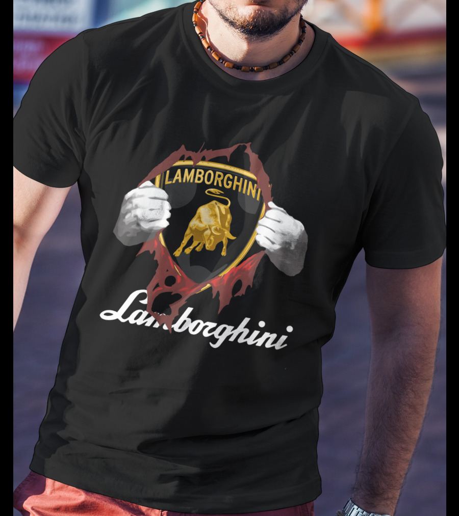 Lamborghini Bull Logo Tear Effect T-Shirt