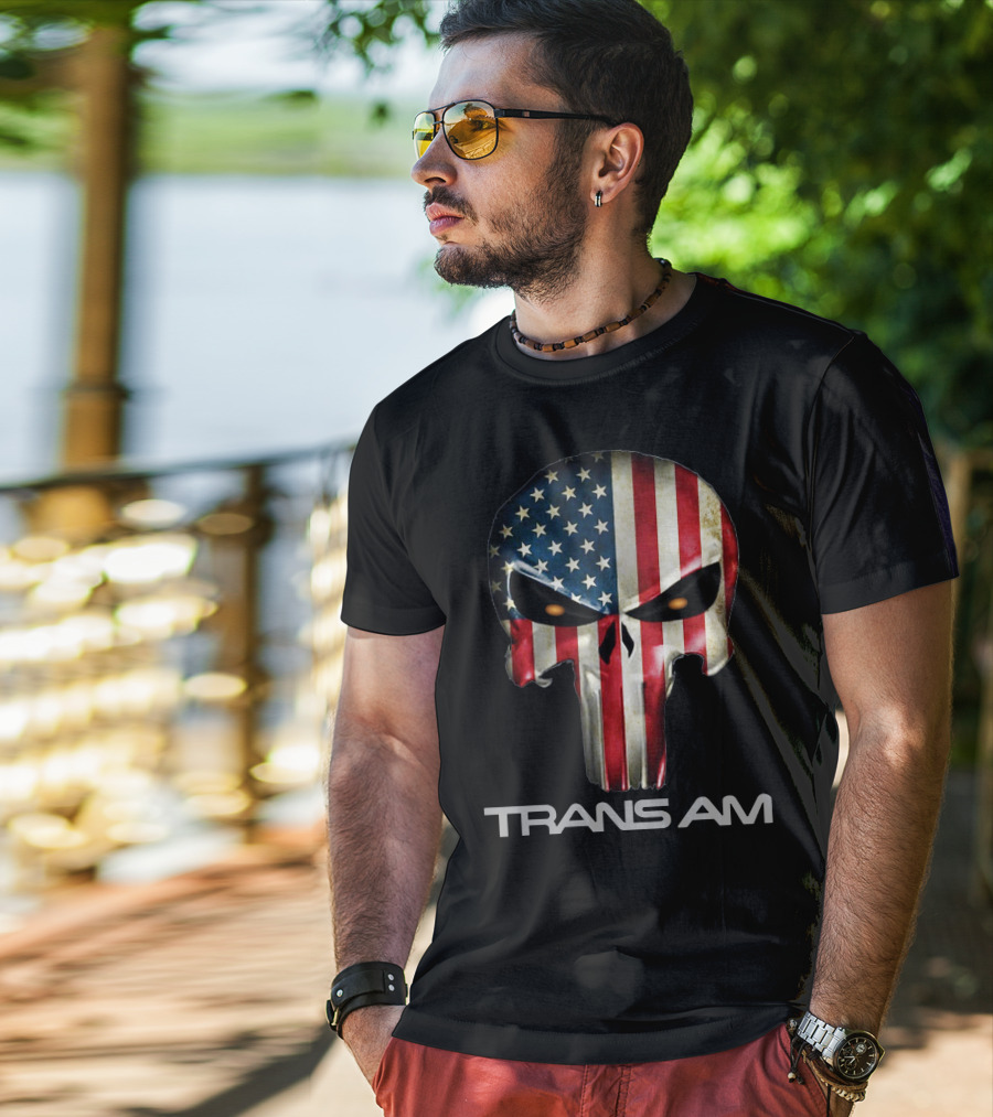 Trans Am American Flag Skull T-Shirt